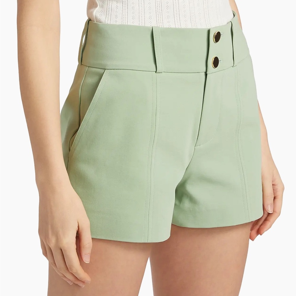 ALICE + OLIVIA Mame High-Rise Shorts in Sage Size 8 NWT